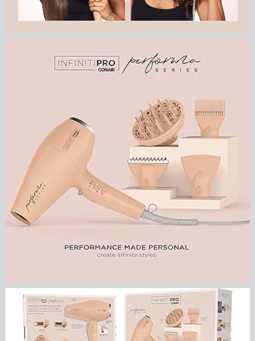 InfinitiPRO by Conair Performance Hair Dryer in Blush